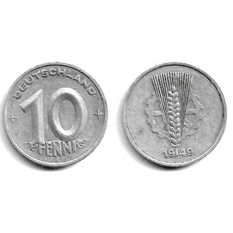 (3) Alemania Democrática. 1949(A). 10 Pfennig (MBC)