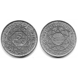 (Y48) Marruecos. 1370AH. 5 Francs (MBC+)