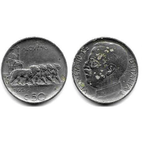 (61.2) Italia. 1925. 50 Centesimi (BC+/BC)