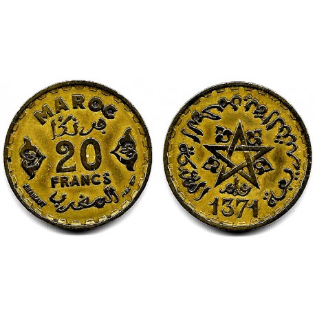 (Y50) Marruecos. 1371AH. 20 Francs (MBC)