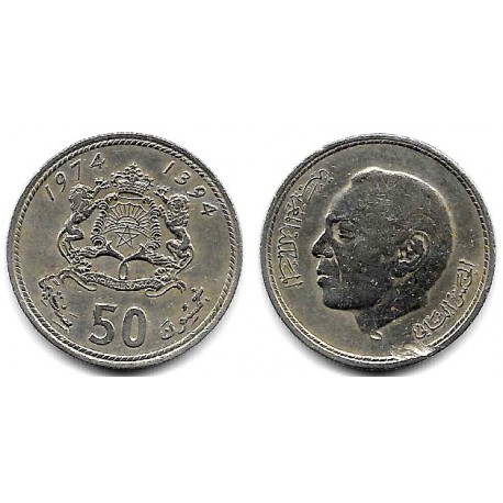 (Y62) Marruecos. 1974. 50 Santimat (MBC) Arañazo