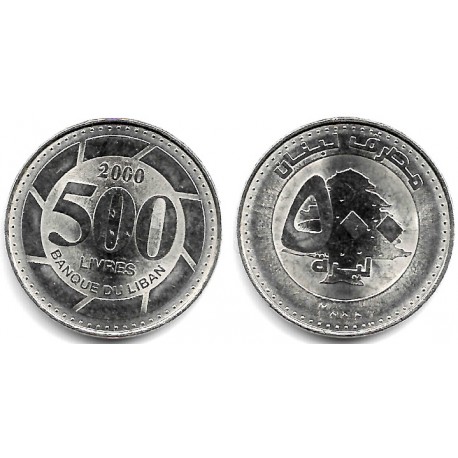 (39) Líbano. 2000. 500 Livres (EBC)