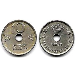(383) Noruega. 1948. 10 Ore (MBC)