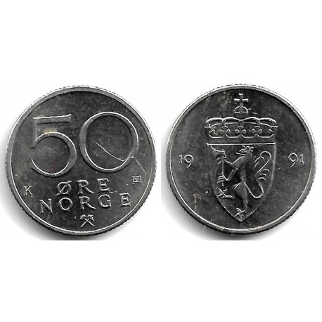 (418) Noruega. 1991. 50 Ore (EBC)
