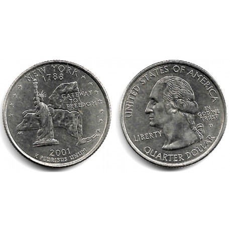(318) Estados Unidos de América. 2001(D). Quarter Dollar (MBC) New York
