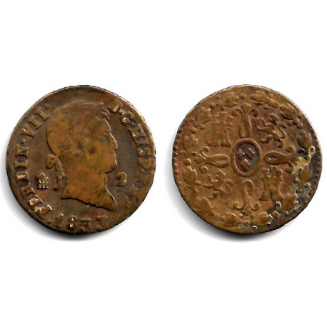 Fernando VII. 1833. 2 Maravedí (BC) Ceca de Segovia