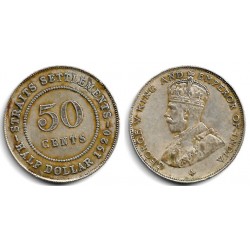 (35.1) Straits Settlements. 1920. 50 Cents (BC+)
