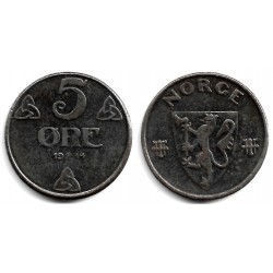 (388) Noruega. 1944. 5 Ore (MBC-)