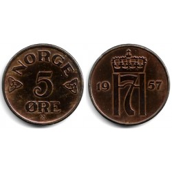 (400) Noruega. 1957. 5 Ore (MBC)