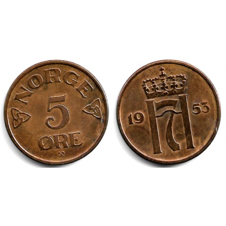 (400) Noruega. 1953. 5 Ore (MBC)