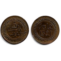 (Y16.3) Marruecos. 1321AH. 5 Mazunas (MBC+)