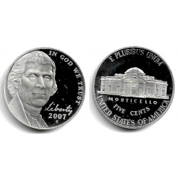(381) Estados Unidos de América. 2007(S). 5 Cents (Proof)