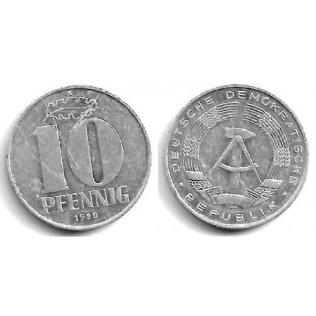 (10) Alemania Democrática. 1980(A). 10 Pfennig (BC)