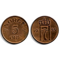 (400) Noruega. 1955. 5 Ore (MBC)