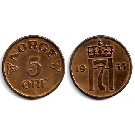 (400) Noruega. 1955. 5 Ore (MBC)