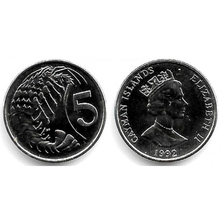 (88a) Islas Caimán. 1992. 5 Cents (SC)