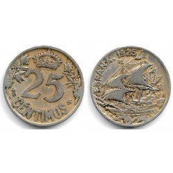 Alfonso XIII. 1925. 25 Centimos (BC+) Ceca de Madrid PC-S