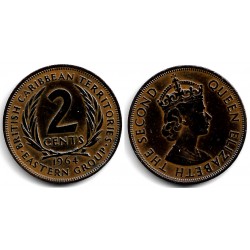 (3) Estados Orientales Caribeños. 1964. 2 Cents (MBC-)