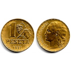 España (II República). 1937. 1 Peseta (MBC)