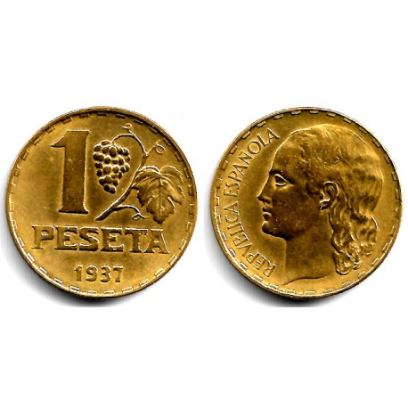 España (II República). 1937. 1 Peseta (MBC)