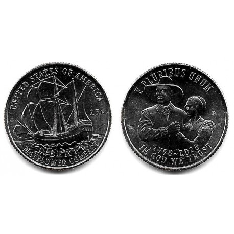Estados Unidos de América. 2026(D). Quarter Dollar (SC) Mayflower Compact