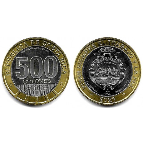 Costa Rica. 2021. 500 Colones (SC) Vivan Siempre el Trabajo y la Paz