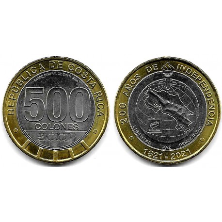 Costa Rica. 2021. 500 Colones (SC) 200 Años Independencia