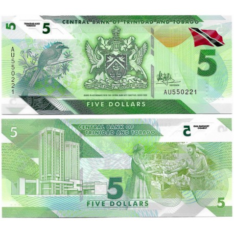 (W61) Trinidad y Tobago. 2020. 5 Dollars (SC)