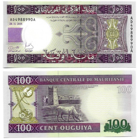 (16b) Mauritania. 2015. 100 Ouguiya (SC)