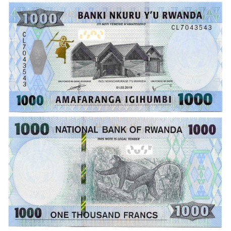 (W43) Ruanda. 2019. 1000 Francs (SC)