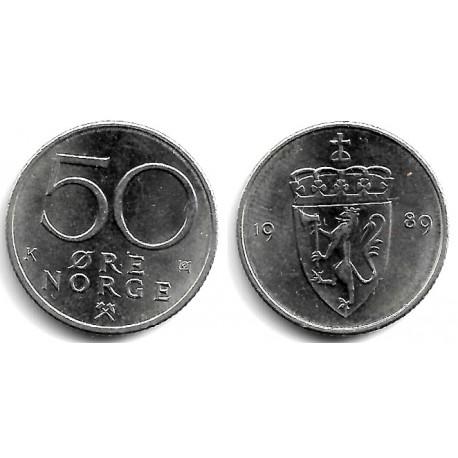 (418) Noruega. 1989. 50 Ore (EBC)