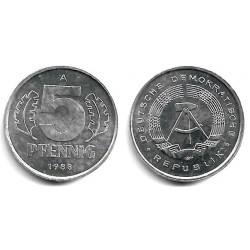 (9.2) Alemania Democrática. 1988(A). 5 Pfennig (MBC)