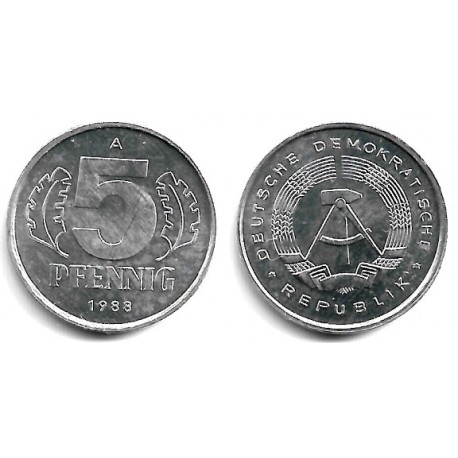 (9.2) Alemania Democrática. 1988(A). 5 Pfennig (MBC)