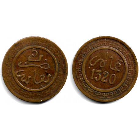 (Y16.2) Marruecos. 1320AH. 5 Mazumas (MBC)