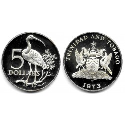 (8) Trinidad y Tobago. 1973. 5 Dollars (EBC+) (Plata)