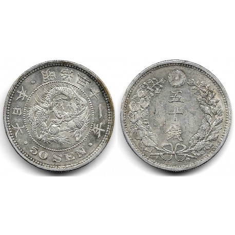 (Y25) Japón. 1898(31). 50 Sen (MBC+) (Plata)