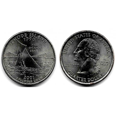 (320) Estados Unidos de América. 2001(P). Quarter Dollar (SC) Rhode Island