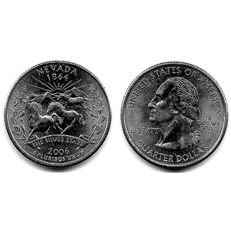 (382) Estados Unidos de América. 2006(P). Quarter Dollar (SC) Nevada
