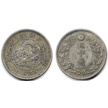 (Y25) Japón. 1898(31). 50 Sen (MBC+) (Plata)