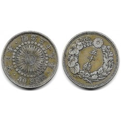 (Y31) Japón. 1906(39). 50 Sen (MBC) (Plata)
