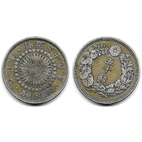 (Y31) Japón. 1906(39). 50 Sen (MBC) (Plata)