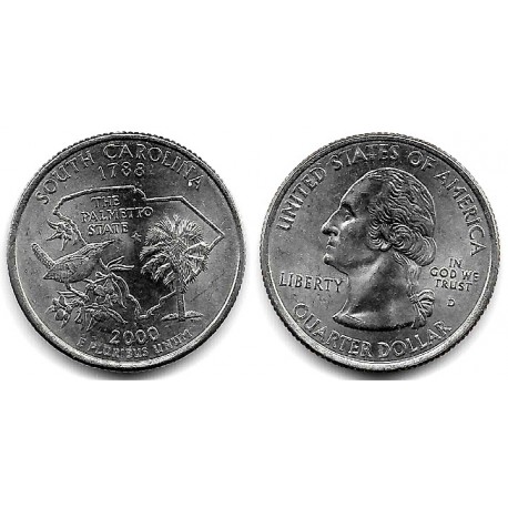 (307) Estados Unidos de Améica. 2000(D). Quarter Dollar (EBC+) South Carolina