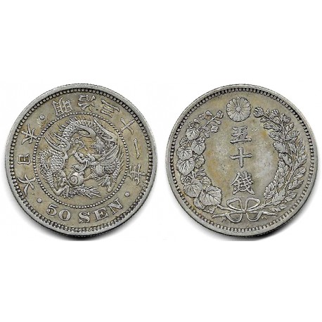 (Y25) Japón. 1898(31). 50 Sen (MBC+) (Plata)