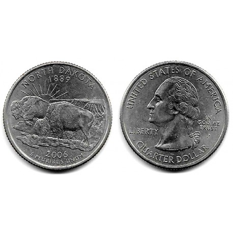 (385) Estados Unidos de América. 2006(P). Quarter Dollar (EBC) North Dakota
