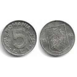 (114) Rumanía. 1993. 5 Lei (EBC+)