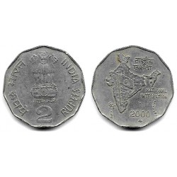 (121.3) India. 2000. 2 Rupees (MBC)