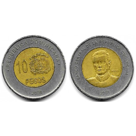 (106) República Dominicana. 2008. 10 Pesos (BC)