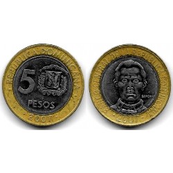 (89) República Dominicana. 2007. 5 Pesos (BC/BC+)