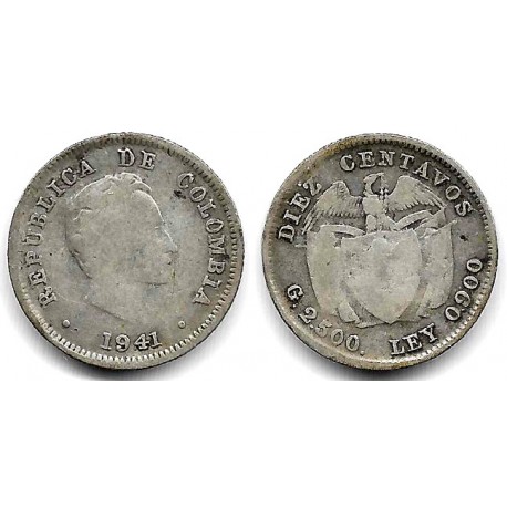 (196.1) Colombia. 1941. 10 Centavos (BC-) (Plata)