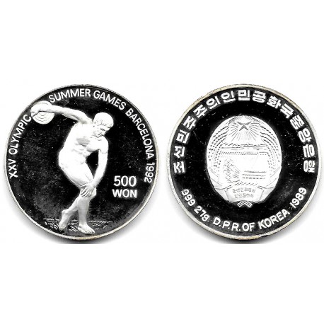 (34) Corea del Norte. 1989. 500 Won (EBC+) (Plata)